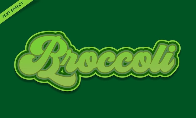 Vector fresh broccoli text effect design