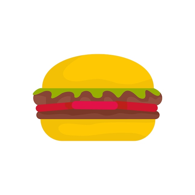 新鮮なハンバーガーのアイコン Web は、白で隔離の新鮮なハンバーガー ベクトル アイコンのフラットの図
