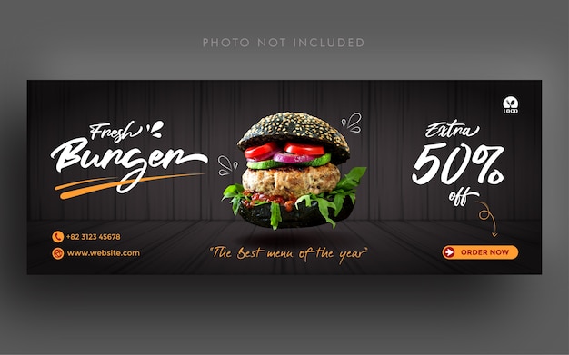 Hamburger fresco promozione social media facebook cover banner modello