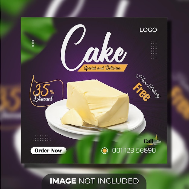 Fresh cake social media post template