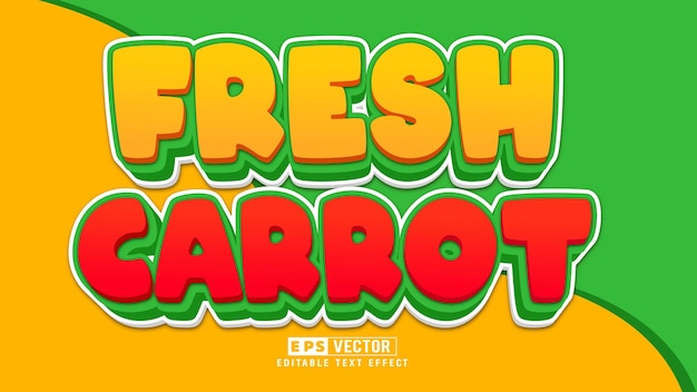 Fresh Carrot Editable Text Effect Vector 3d Style