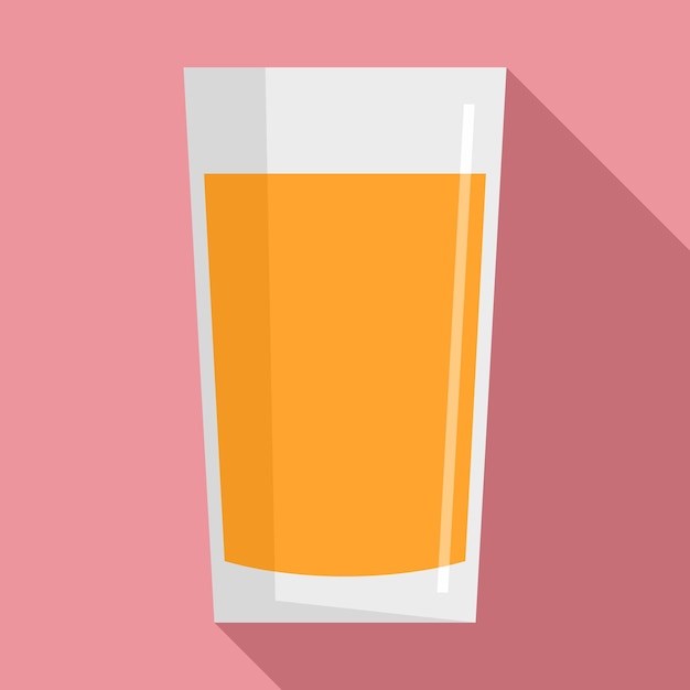 Fresh carrot juice glass icon flat illustration of fresh carrot juice glass vector icon for web design