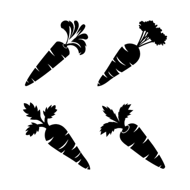 Fresh carrot vegetable iconlogo vector illustration design template