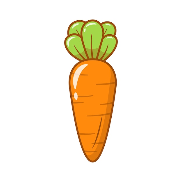 Fresh Carrot Vegetable Vector Illustration Cartoon Icon