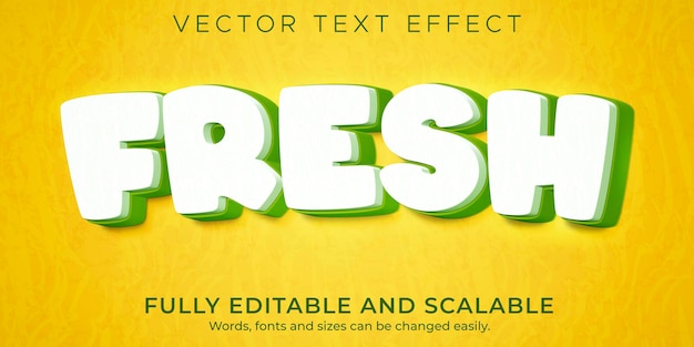 Fresh  cartoon text effect template