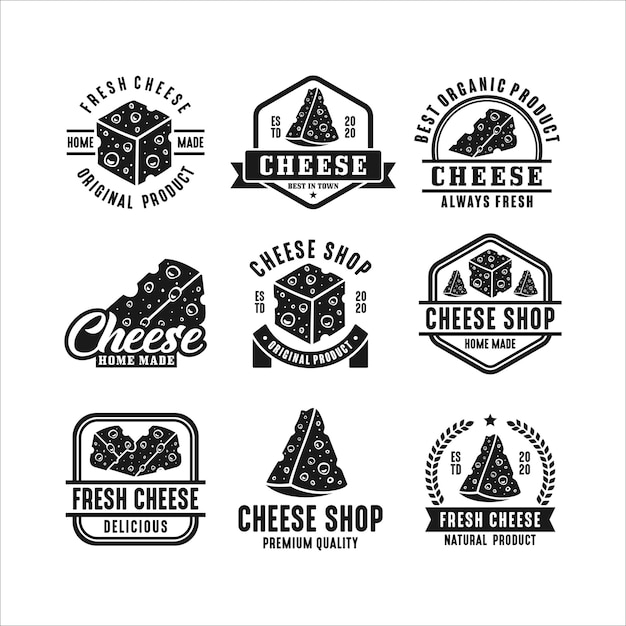 Fresh cheese design premium logo collection