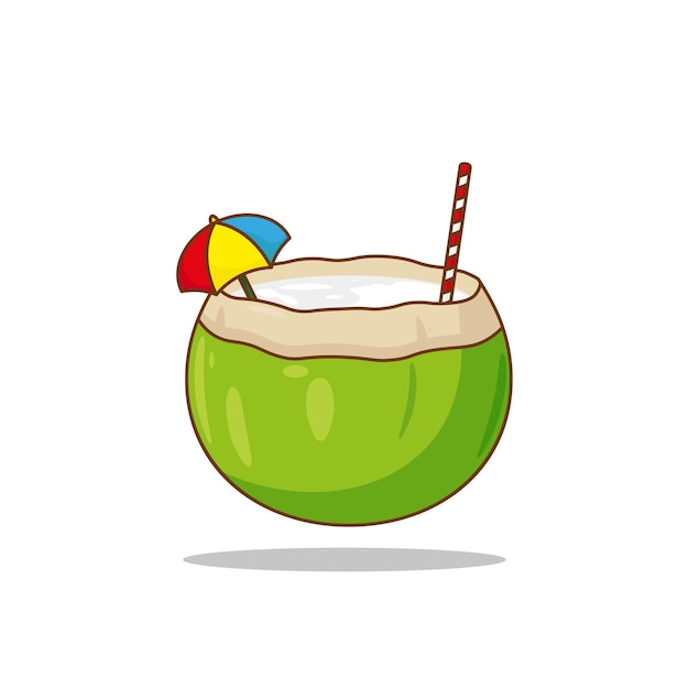 Fresh coconut drink vector illustration