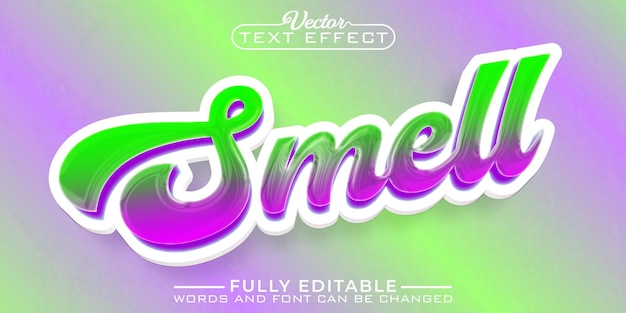 Fresh colorful smell vector editable text effect template