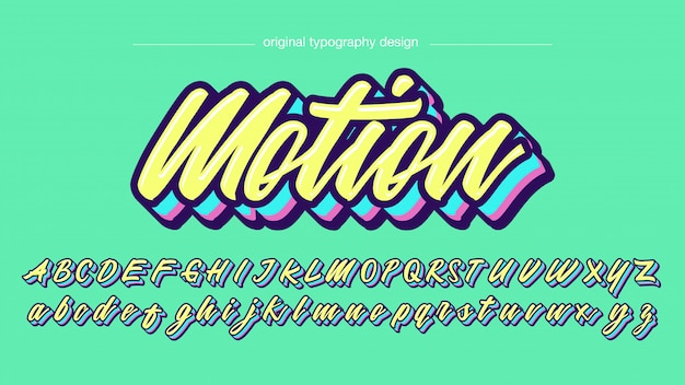 Vector fresh colors calligraphy font graphic style