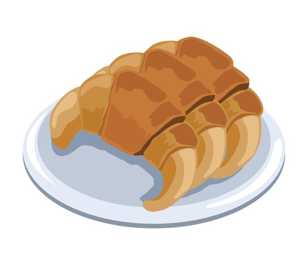 Vector fresh croissant breads bakery icon