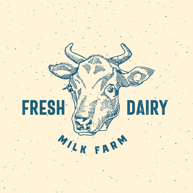 Vector fresh dairy milk farm logo