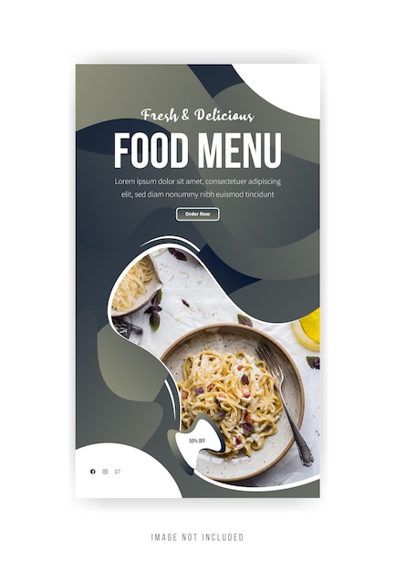 Vector fresh and delicious food menu banner design premium vector