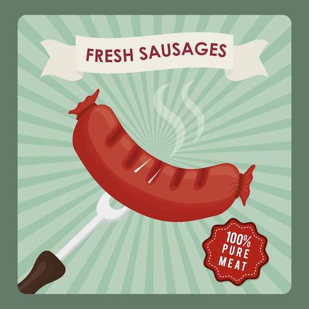 Fresh and delicious sausages bbq designs.