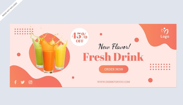 Vector fresh drink banner store print promotional business design template