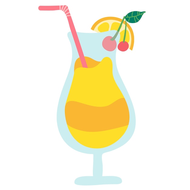 Bevanda fresca bicchiere di frullato o bevanda dietetica cocktail illustrazione vettoriale in cartone animato piatto design isolato clipart