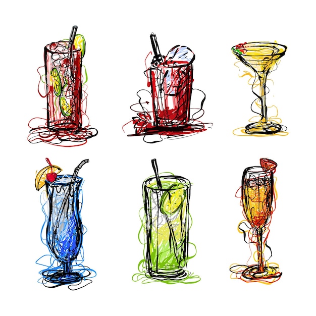 Fresh drink hand drawing