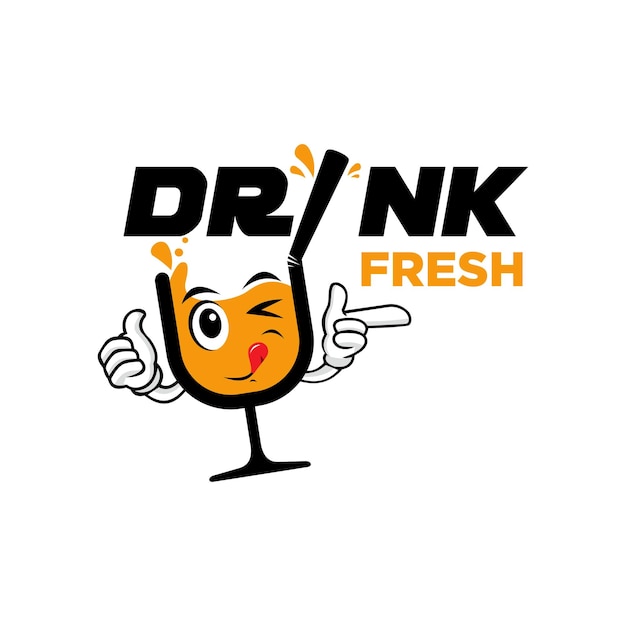 Vector fresh drink logo design vector