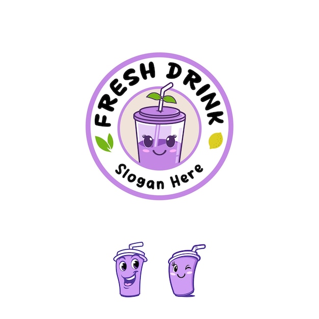 Vector fresh drink mascot logo