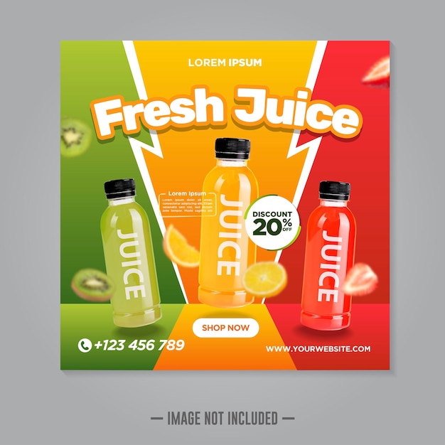 Fresh drink social media banner post template