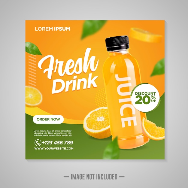 Fresh drink social media banner template