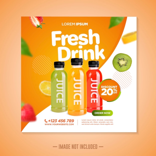 fresh drink social media banner template