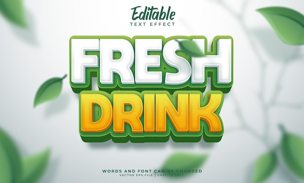 Fresh drink text effect