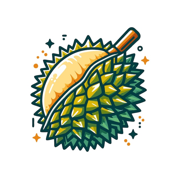 Vector fresh durian flat vector design