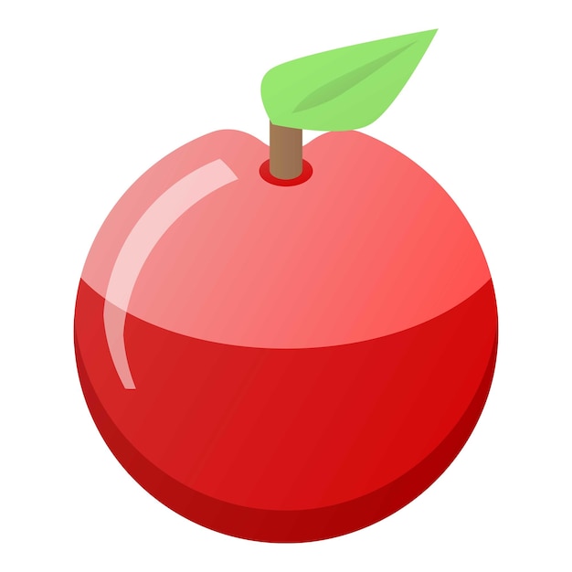 Иконка свежего эко красного яблока Изометрическая иконка вектора свежего эко красного яблока для веб-дизайна выделена на белом фоне