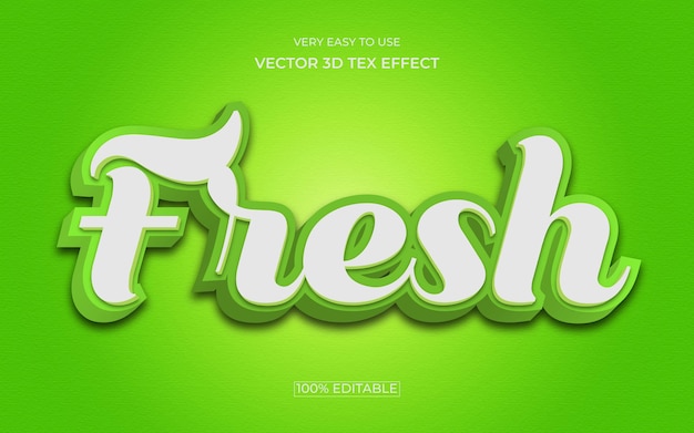 Fresh editable 3d premium text effect design