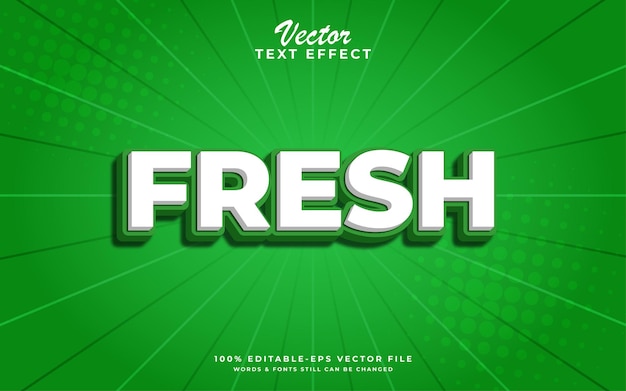 Vector fresh editable 3d premium text effect