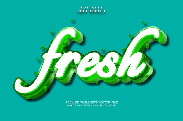 Fresh editable text effect 3 dimension emboss modern style