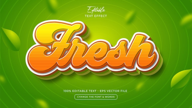 Vector fresh editable text effect style premium vector
