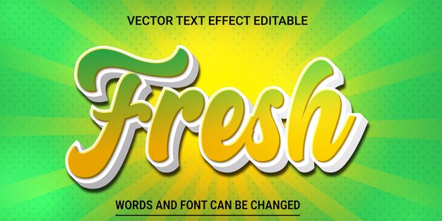 Fresh Editable Text Effect Vector