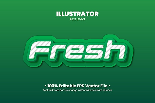 Fresh editable text effect with green gradient style