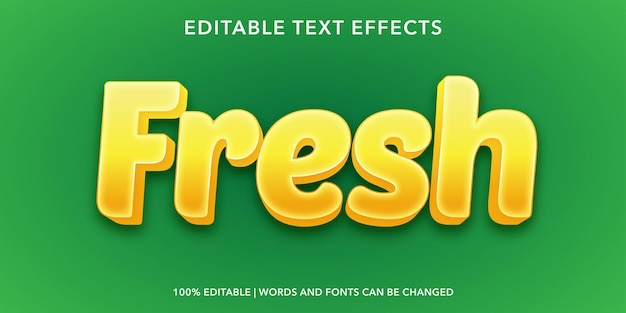 Vector fresh editable text effect