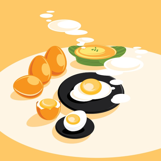 Vector fresh egg cooking menu