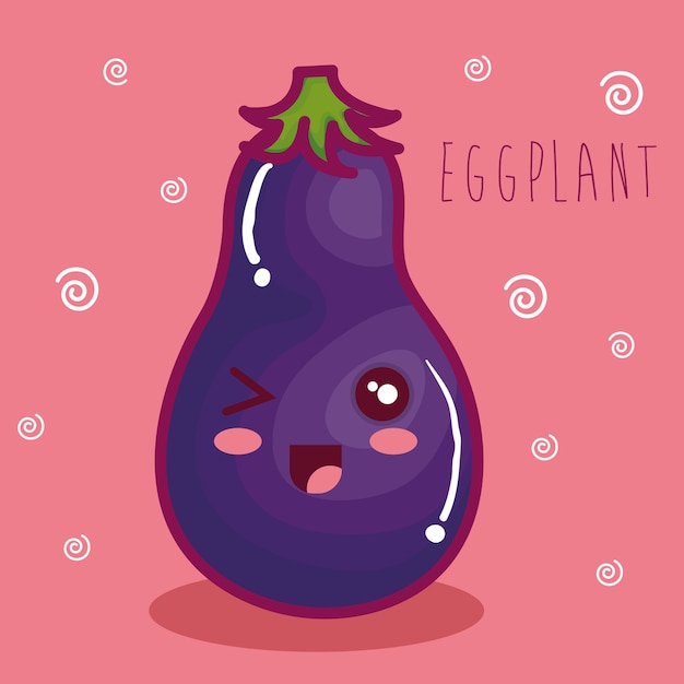 Fresh eggplant vegetable character