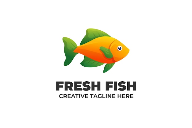 Fresh fish gradient logo business