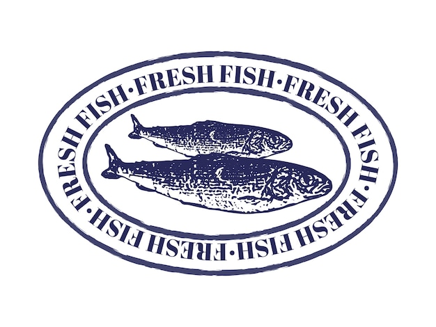 Fresh Fish Logos, Labels and Design Elements. Fish sticker