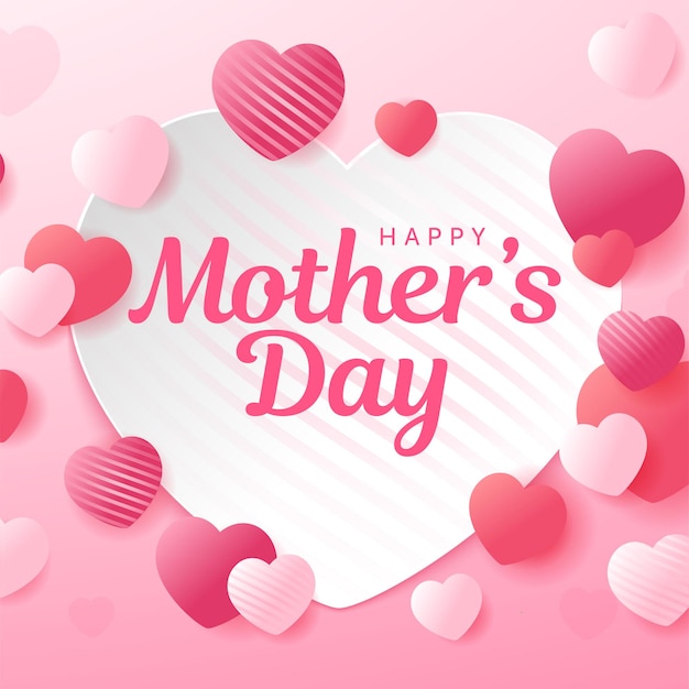 Fresh floral design of Happy Mothers day with text ''Greeting for Mothers''