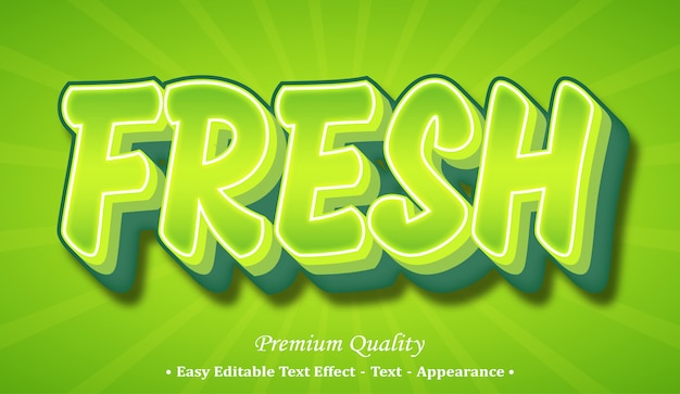 Vector fresh  font style effect