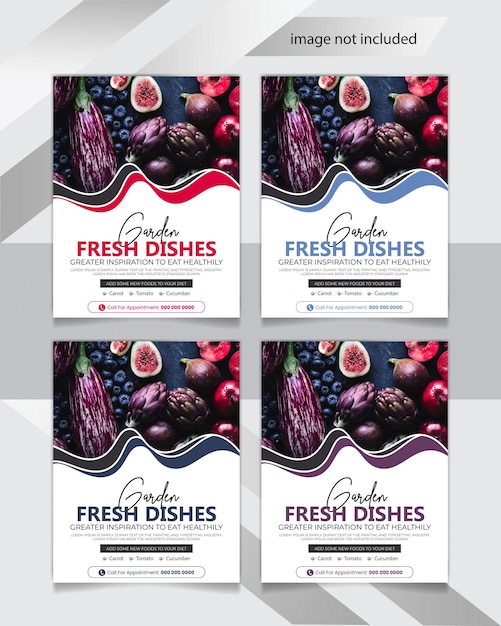 Fresh food flyer design and restaurant food menu poster design template