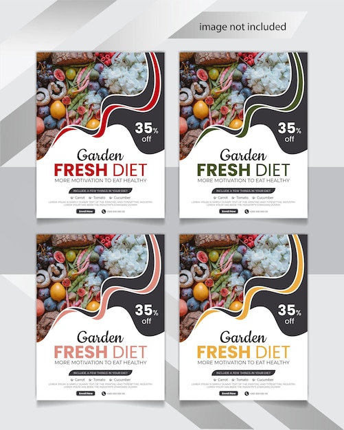 Fresh food flyer design and restaurant food menu poster design template