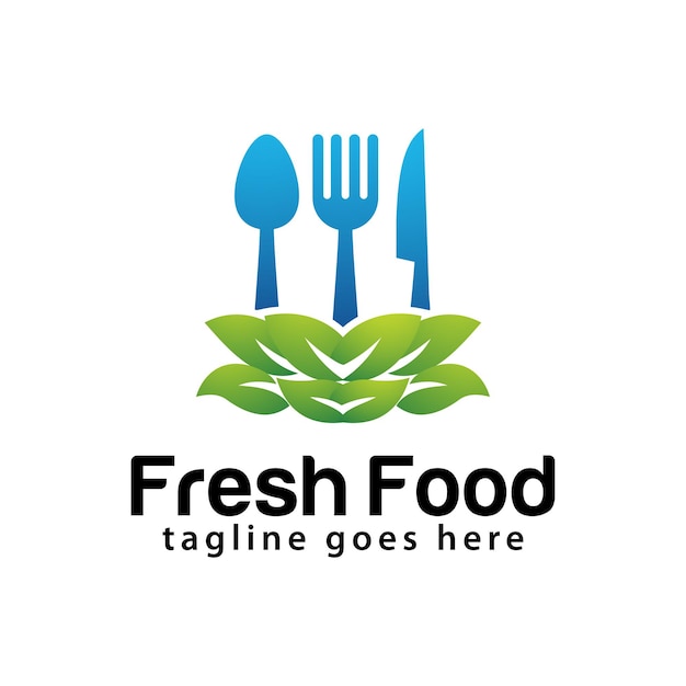 Vector fresh food logo design template