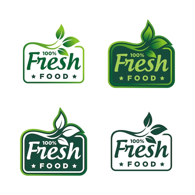 Fresh Food Logos and Badges Set Designs