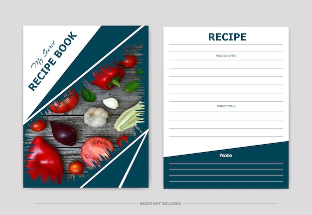 ベクトル フレッシュフードレシピブックデザインテンプレート - クックブック