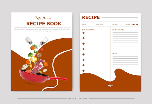 벡터 신선한 음식 요리 책 디자인 템플릿