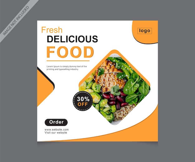 Vector fresh food social media bannerontwerp