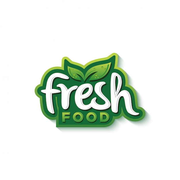 Vector fresh food typography logo design premium vector