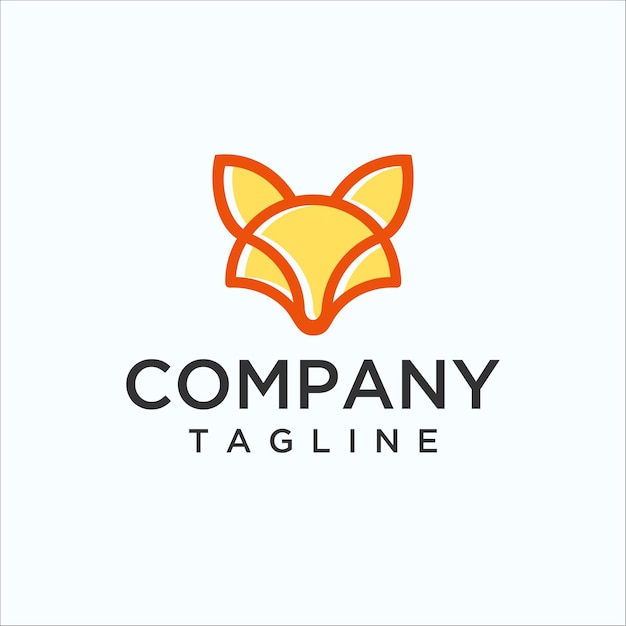 Vector fresh fox logo. company, template, fox, line, head